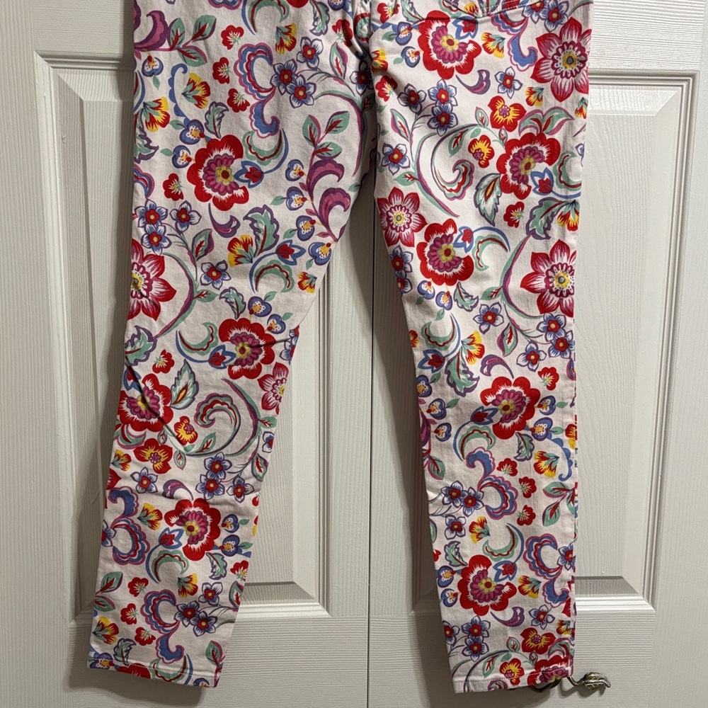 Pilcro and the Letterpress White Floral Print Skinny Jeans Like New - Picture 13 of 13